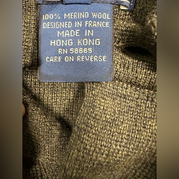 Faconnable 100% Merino Wool collared sweater L - Picture 3 of 10